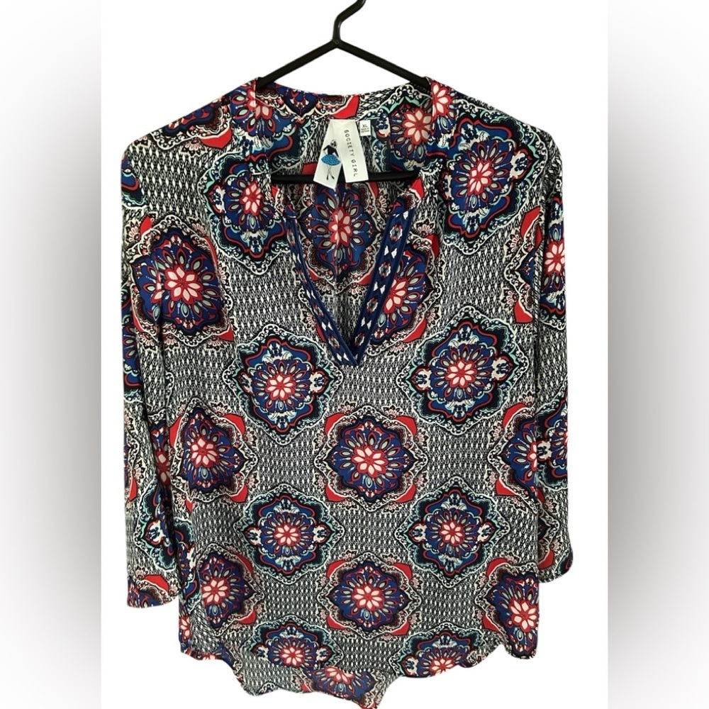 Society Girl Boutique Tunic Blouse XL